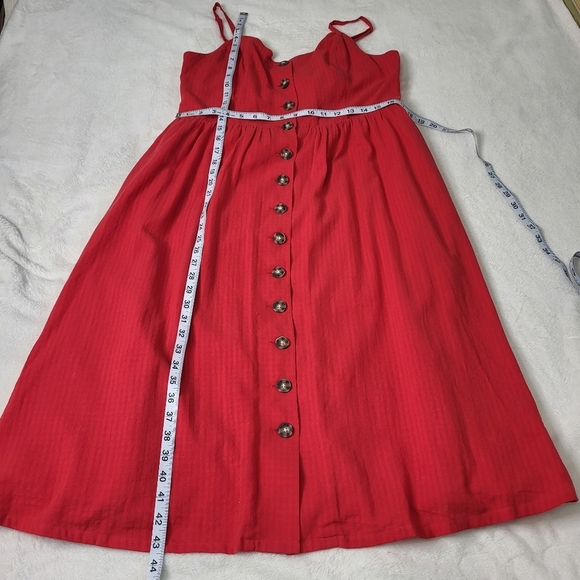 Reitmans Signature Elegant Red Button-Down Dress. Cotton Blend. Size Large - Picture 10 of 12